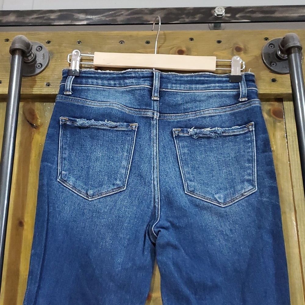 Flying Monkey Blue Denim Jeans Size 27 Stretch Frayed Hem - Picture 5 of 8